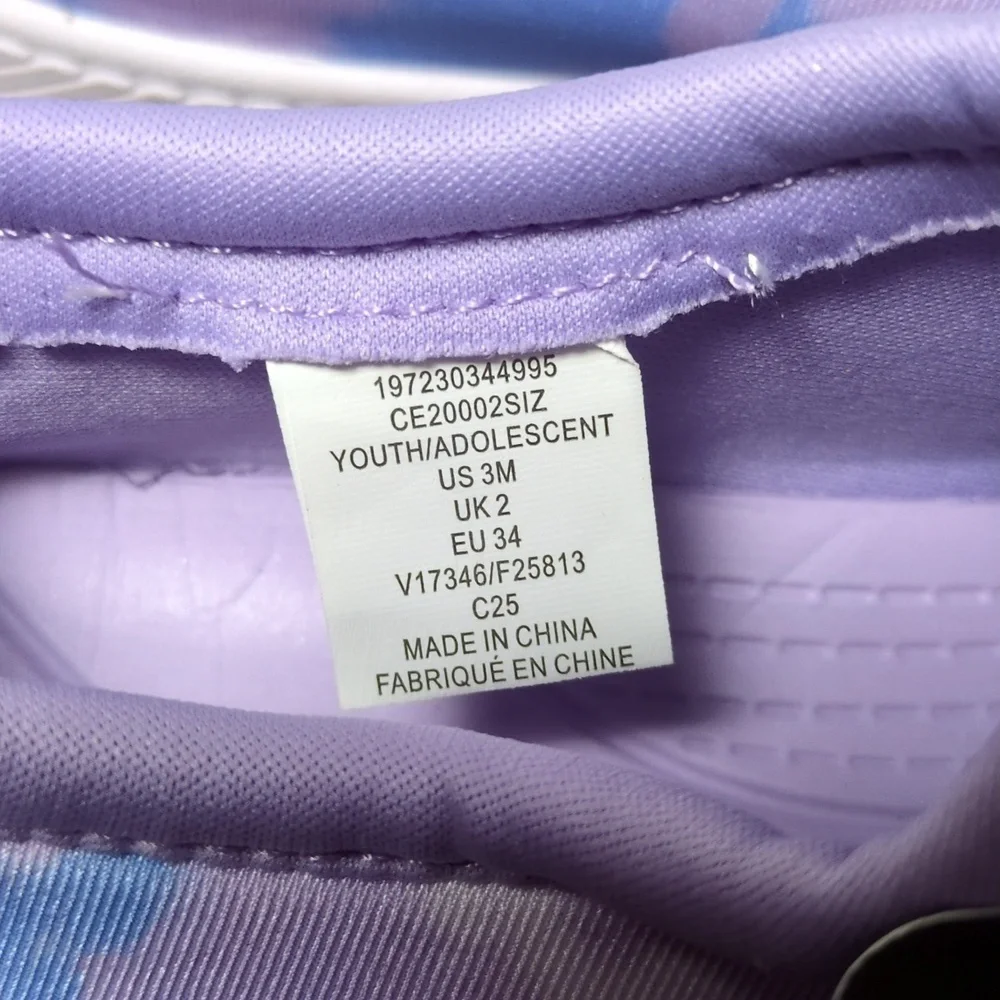 Lands End Slip-On Water Shoes Purple Tie Dye Kids Girls Quick Dry Size 3